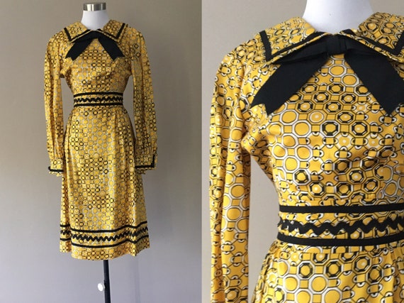 70's PAPPAGALLO Dress, VINTAGE 1970'S DRESS with C