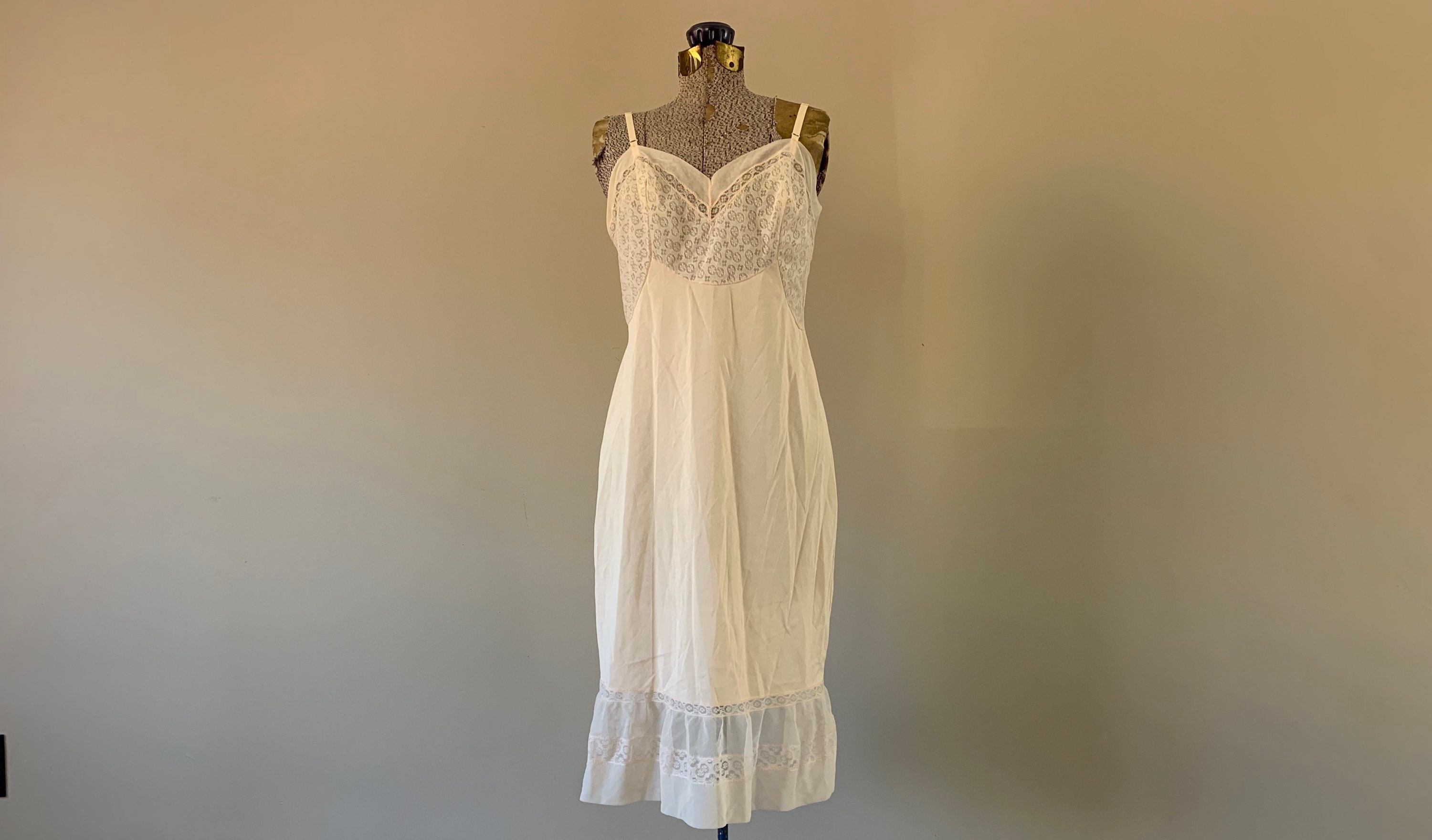 Vintage Full Slip Under Dress Underdress Slip Pink Nylon Etsy