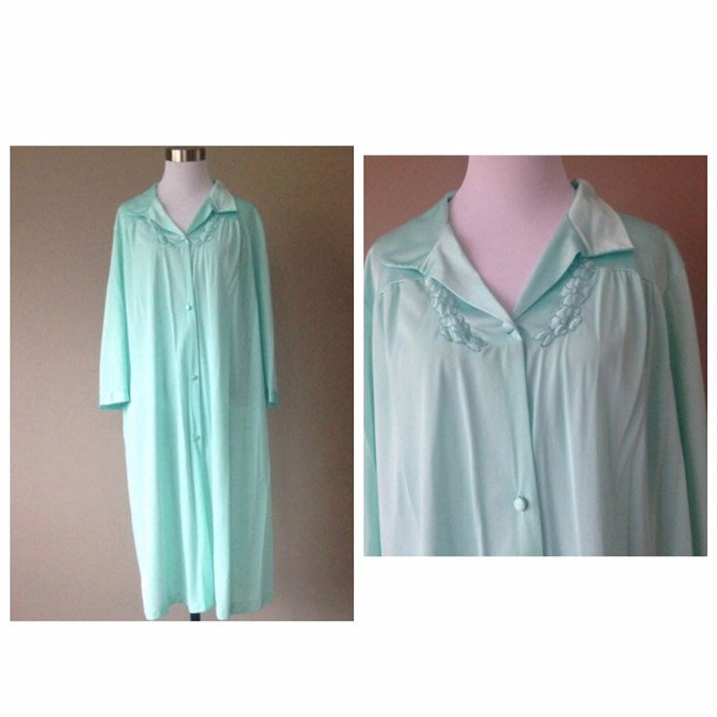 Vintage Vanity Fair House Coat Duster Jacket Nylon Robe Image 0