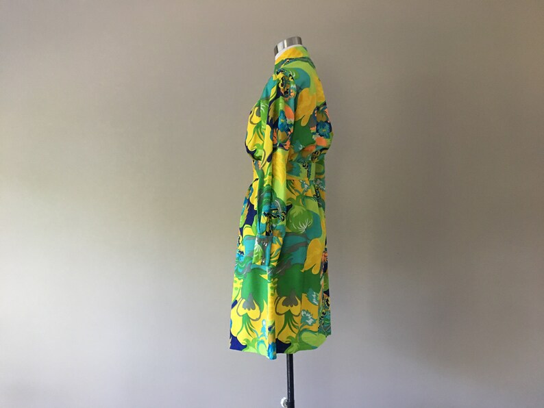 Small Adele Martin 60/'s Mod Dress Vintage 1960/'s Belted Shirt Dress S