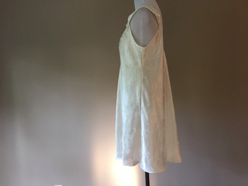 Short Nightgown Oscar de la Renta Medium Satin Jacquard with Lace Oscar de la Renta Satin Slip Dress Chemise Nightie Slip Dress Lingerie