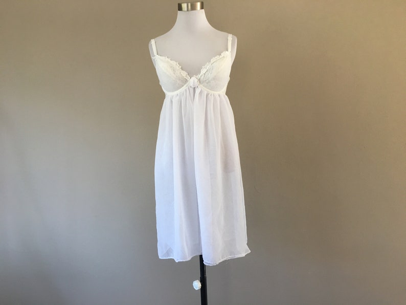 Medium M Pauline/'s Trousseau Babydoll Nightie Negligee Lingerie Vintage Bridal Baby Doll Nighty Lingerie
