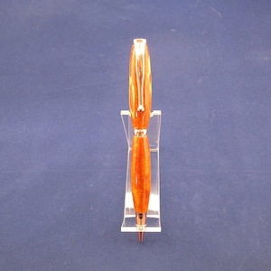 Slimline Hybrid pen made from Cholla Cactus, Gold Urethane Resin with Copper plated finish