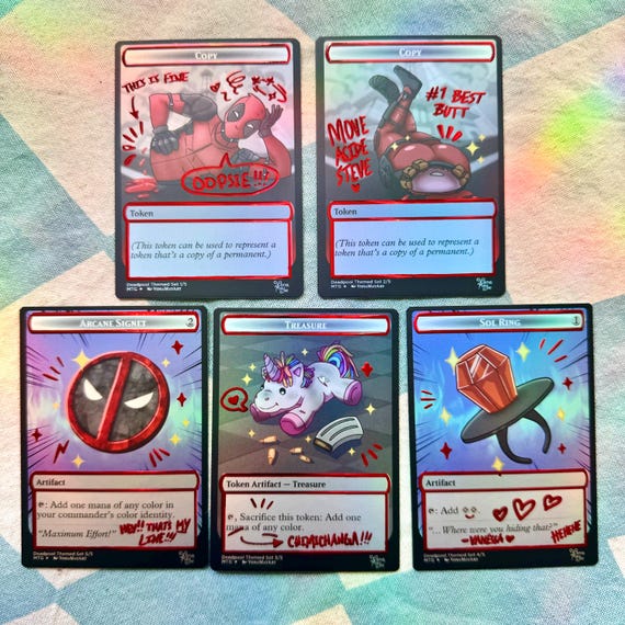 5pc Deadpool Theme Pack for MTG - MATTE With Raised Lettering - Etsy