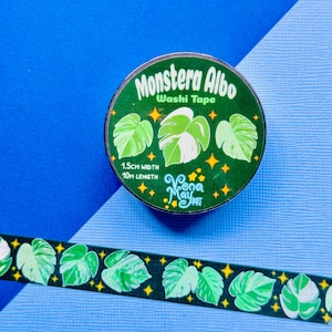 FINAL SALE - Monstera Albo Washi Tape - 10m