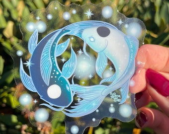 Yin Yang Koi Fish CLEAR Vinyl Sticker || ATLA || Waterproof