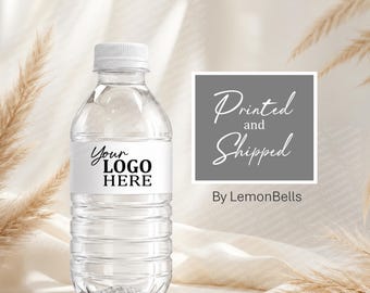 Custom Mini Water Bottle Labels With Logo, Business Logo Water Bottle Stickers, Printed 8 oz Branded Bottle Labels, Personalized Mini Water