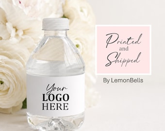 Custom Mini Water Bottle Labels With Logo, Birthday Party Favor Labels, Printed 8 oz Small Water Bottle Stickers, Personalized small water