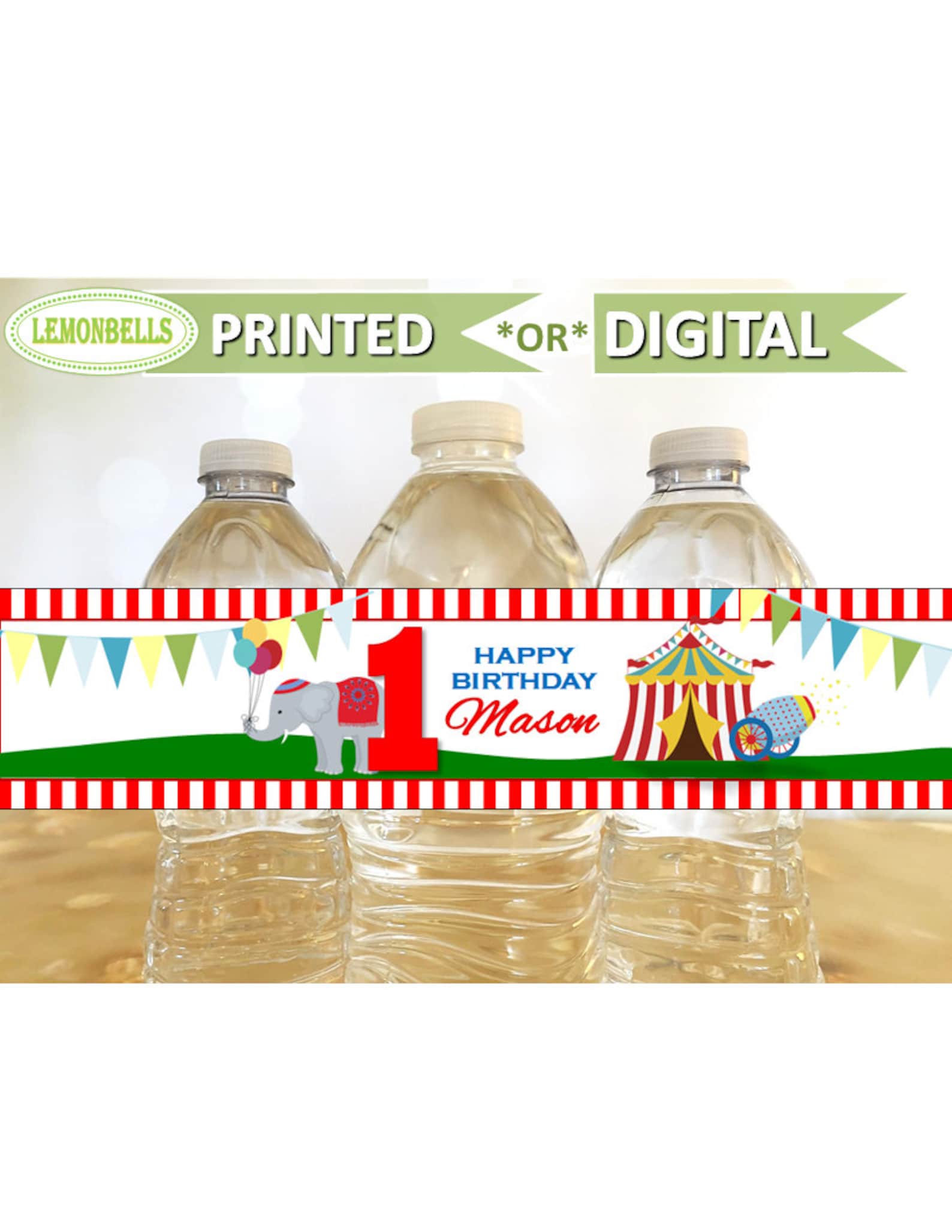 Carnival Water Bottle Labels Carnival Baby Shower Circus - Etsy