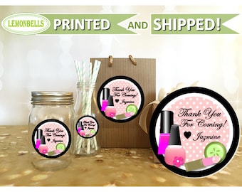 Spa Party Favor Stickers, Spa Party Goody Bag Stickers, Spa Party Favor Box Stickers, Spa Party Decorations, Girls Night in party LemonBells