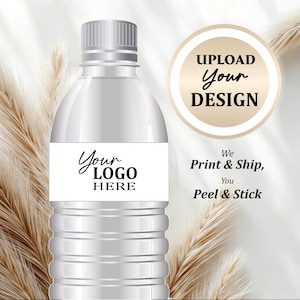Printed Custom Water Bottle Labels, Business Water Bottle Labels, Company Logo, Wedding Monogram, Bulk Custom Water, Bar Mitzvah Party Decor
