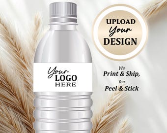 Printed Custom Water Bottle Labels, Business Water Bottle Labels, Company Logo, Wedding Monogram, Bulk Custom Water, Bar Mitzvah Party Decor