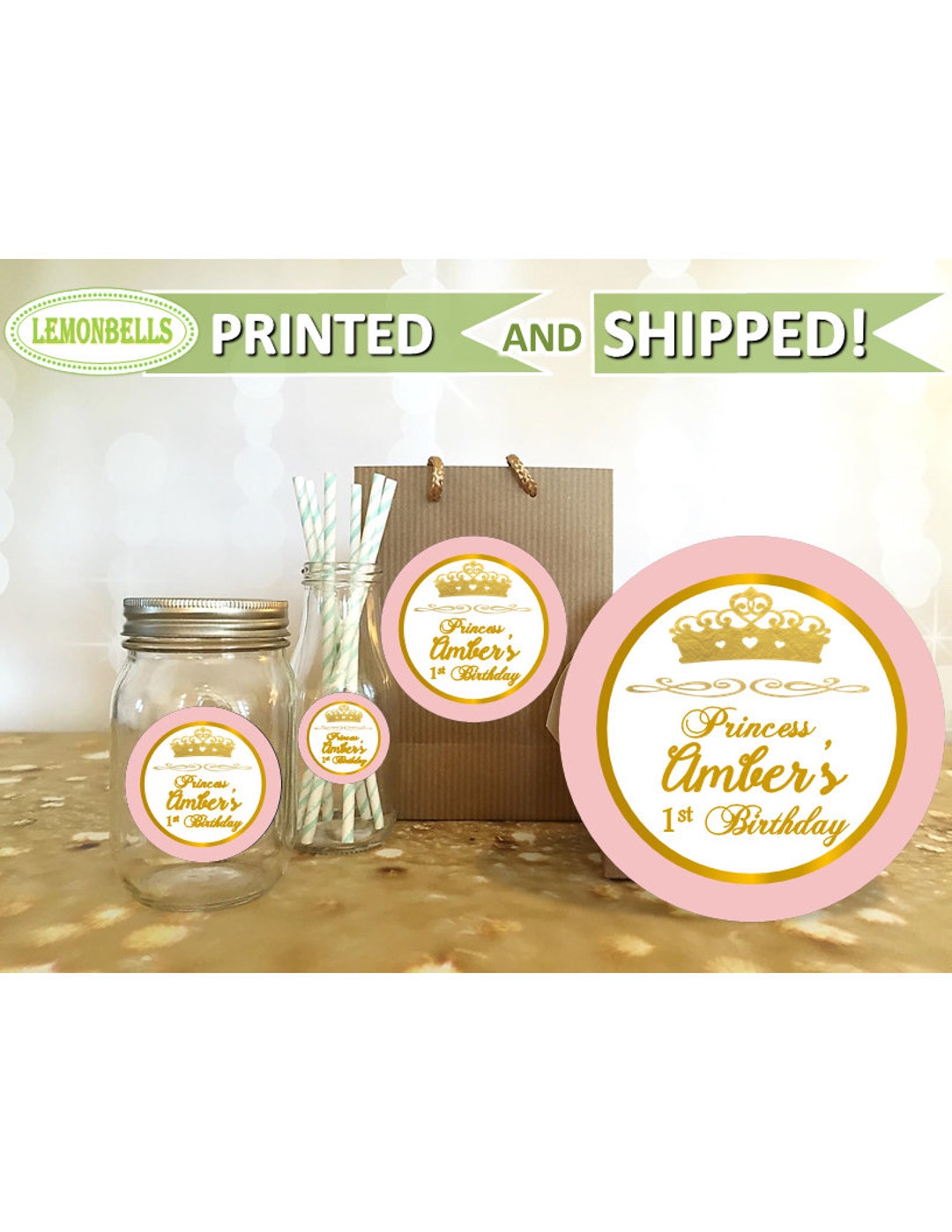 Princess Party Favor Stickers - Princess Goody Bag Stickers - Princess ...