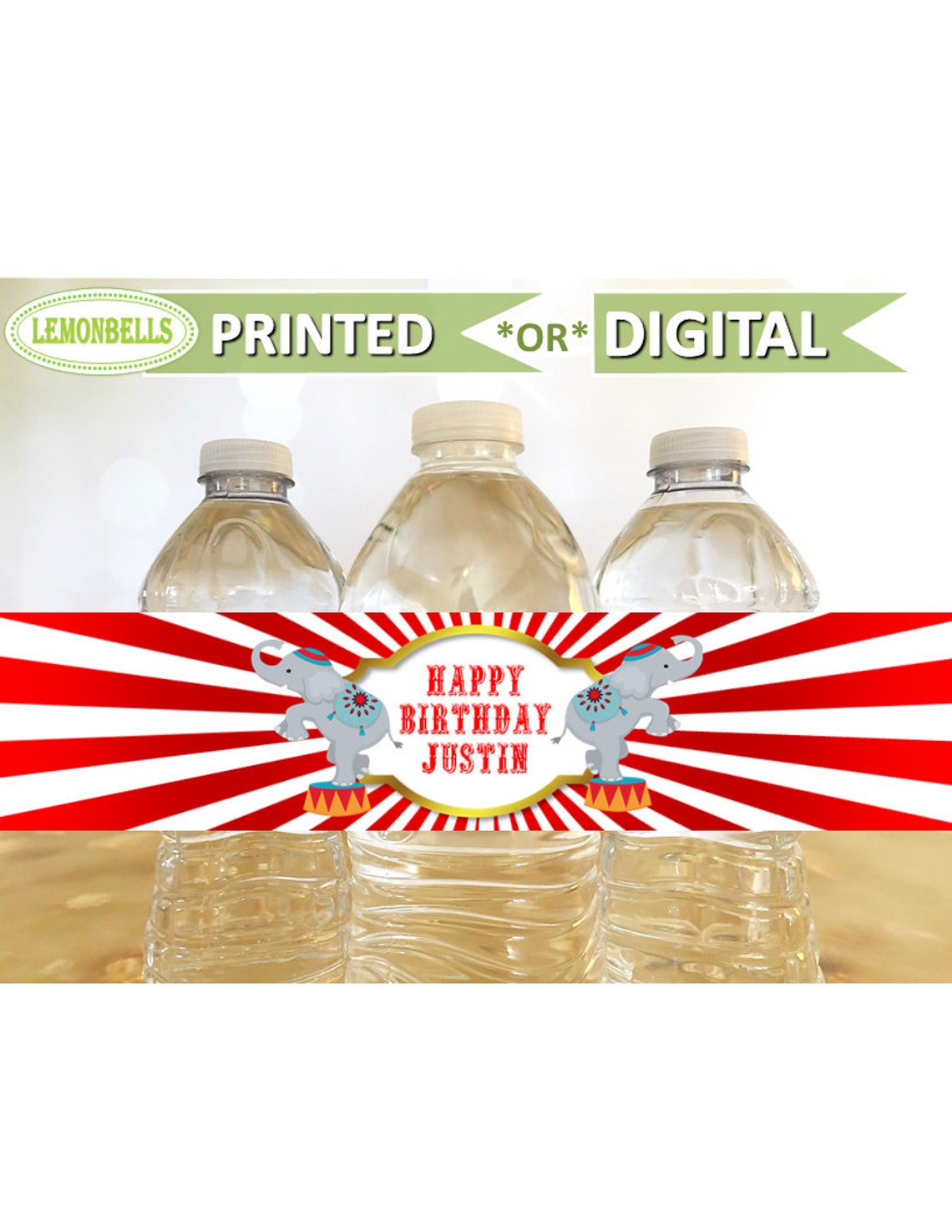Carnival Water Bottle Labels Carnival Baby Shower Circus - Etsy