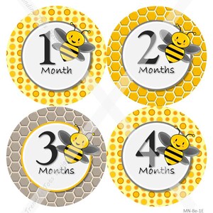 Printed Bee Baby Monthly Milestone Stickers, Bee Baby Monthly Stickers, Bee Baby Shower Gifts, Bee Baby Shower Party, LemonBells
