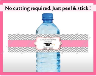 Personalized Graduation Bottle Labels - Personalized Graduation Water Bottle Labels - Class of 2018 - Graduation Decoration - GW27