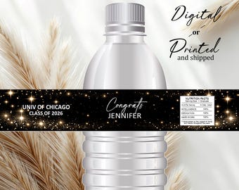 Graduation Water Bottle Labels, Celebration Water Bottle Labels, Graduation Party Decoration, Graduation Party Favor, Custom Graduation