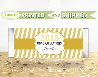 Printed Graduation Candy Wrapper, Graduation Candy Bar, Graduation Party Favors, Gold Graduation Party Favors, Graduation Gifts, LemonBells