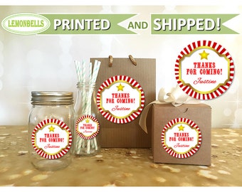 Printed Carnival Party Favor Stickers, Carnival Goody Bag Stickers, Carnival Candy Buffet, Circus Candy, Circus Party favors, CC01