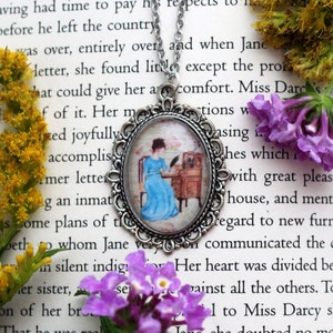Jane Austen Writing Necklace, Writing Jewelry, Pride and Prejudice, Persuasion, Book Lover Jewelry, Writer Necklace, Gifts for Writer