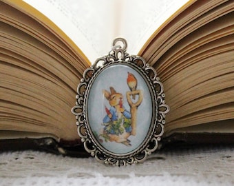 Peter Rabbit Necklace, Beatrix Potter Jewelry, The Tale of Peter Rabbit, Book Lover Jewelry, Beatrix Potter Necklace