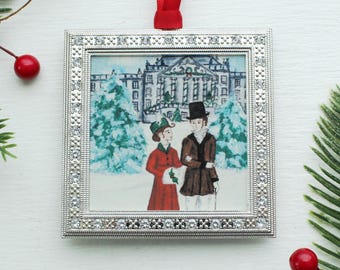 Christmas Carols at Pemberley, Jane Austen Ornament, Pride and Prejudice Christmas Gift