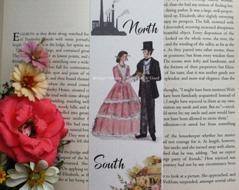 North and South Bookmark, Elizabeth Gaskell Book Mark, Margaret Hale and Mr. Thornton Bookmark, Book Club Favor, Literary Bookmark