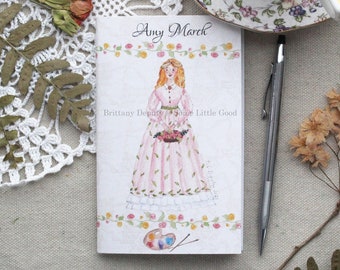 Amy March Journal, Little Women, Blank Notebook, Louisa May Alcott Pocket Journal, Reading Planner, Book Club Journal