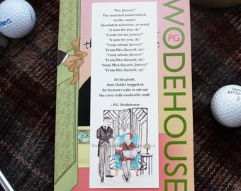 Jeeves and Wooster Quote Bookmark, P. G. Wodehouse Bookmark, Jeeves and Wooster Book Mark, Book Club Favor, Literary Bookmark