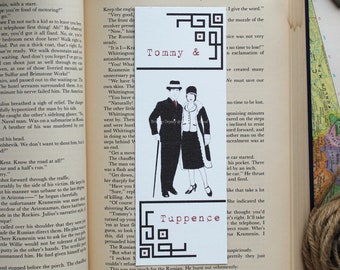 Tommy and Tuppence Bookmark, Agatha Christie Book Mark, Mystery Bookmark, Book Club Favor, Detective Bookmark, The Secret Adversary