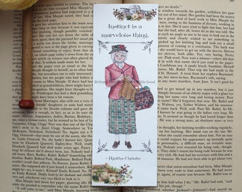 Agatha Christie Bookmark, Instinct Is A Marvelous Thing Quote Book Mark, Agatha Christie Book mark, Book Club Favor, Mystery Bookmark