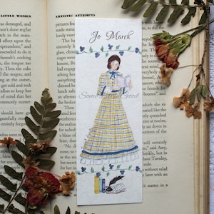 Jo March Bookmark, Little Women Book Mark, Louisa May Alcott Bookmark, Book Club Favor, Literary Watercolor Bookmark