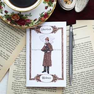 Sherlock Holmes Journal, Arthur Conan Doyle pocket journal, Blank Mystery Notebook, Reading Planner, Book Club Journal, Sherlock and Watson