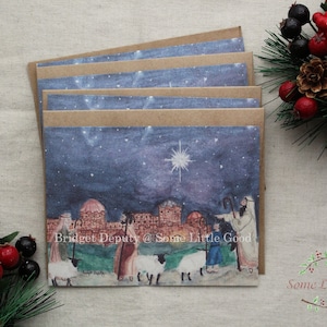 Good News of Great Joy SET of Christmas Cards, Nativity Christmas Cards, Shepherds and Star Notecards, Holiday Greeting Cards