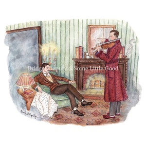 A Study in Scarlet Watercolor Illustration, Sherlock Holmes Art Print, Arthur Conan Doyle Book Art, Book Club Gift