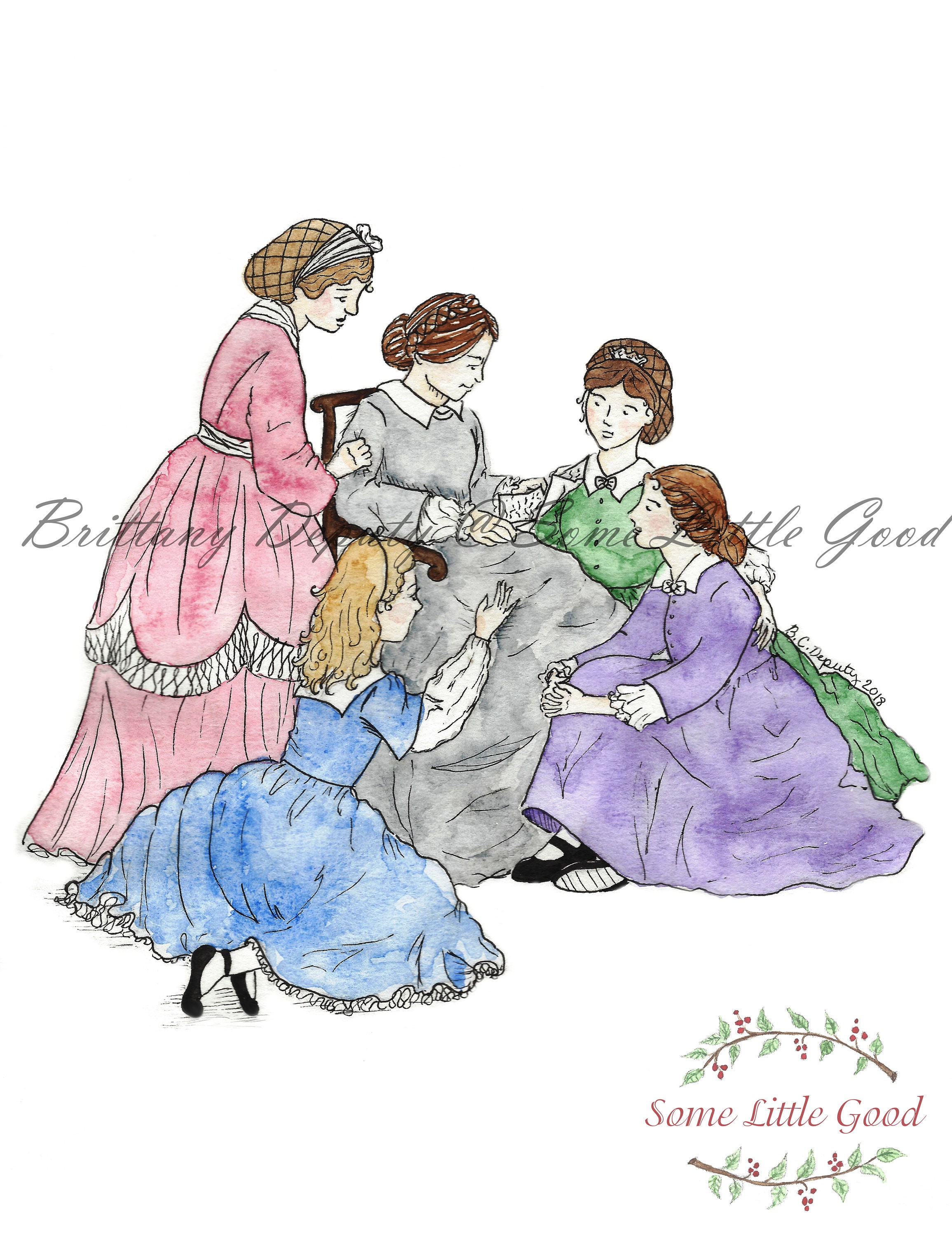 Little Women Watercolor Art Print Little Women Illustration Etsy
