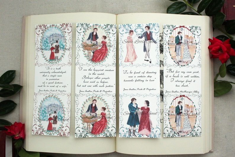 Jane Austen Holiday Bookmarks Pride and Prejudice Book Mark image 1