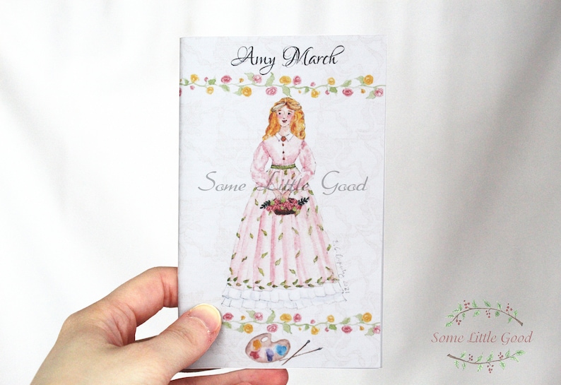 Amy March Journal, Little Women, Blank Notebook, Louisa May Alcott Pocket Journal, Reading Planner, Book Club Journal image 4