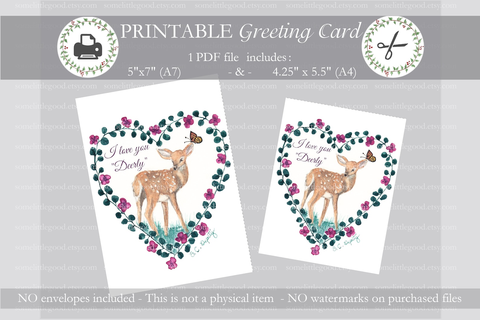 printable-deer-valentine-card-i-love-you-deerly-card-etsy