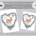 Printable Deer Valentine Card, I Love You Deerly Card, Includes 5x7 and ...