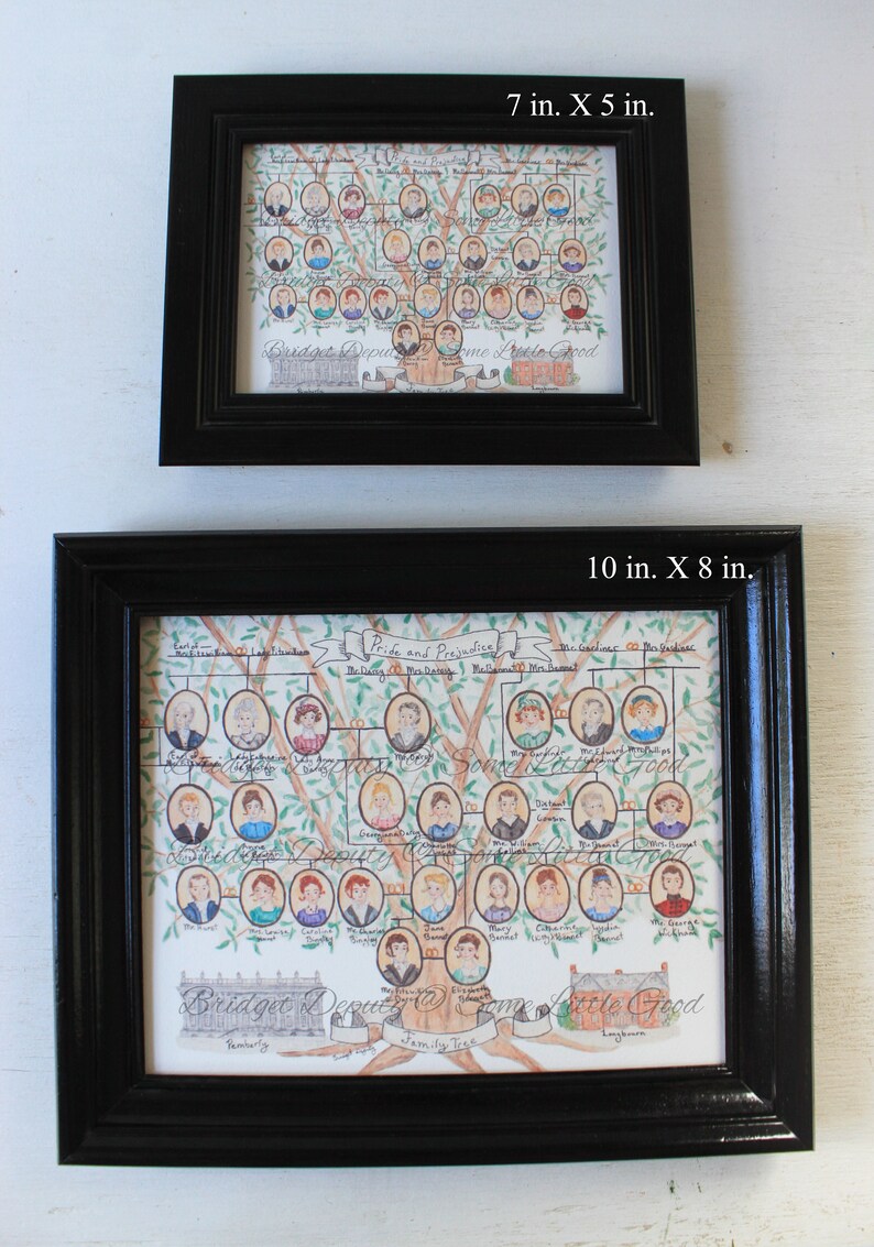 Pride and Prejudice Family Tree Art