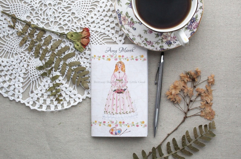 Amy March Journal, Little Women, Blank Notebook, Louisa May Alcott Pocket Journal, Reading Planner, Book Club Journal Amy March