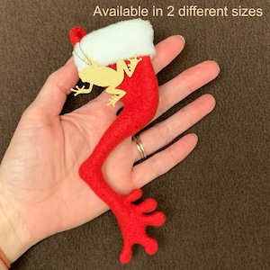 Tiny Tree Frog Foot Shaped Christmas Stocking Ornament: Amphibian Feet