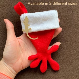 Crested Gecko Christmas Stocking, Eyelash Gecko, SMALL &quot;tank size&quot;, ridiculously cute, Christmas gift for Reptile owner