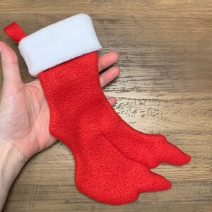 Llama foot shaped Christmas stocking