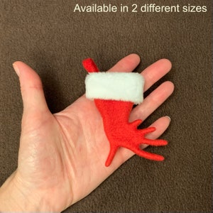 TINY Crocodile Skink Christmas Stocking, Red Eyed Skink Unique gift, Reptile Christmas, foot shaped stocking, ornament