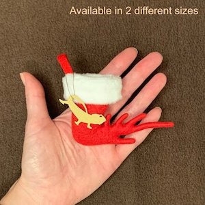 TINY Bearded Dragon, Beardie Christmas Stocking, Reptile Christmas &quot;foot sized&quot;, foot shaped stocking, ornament
