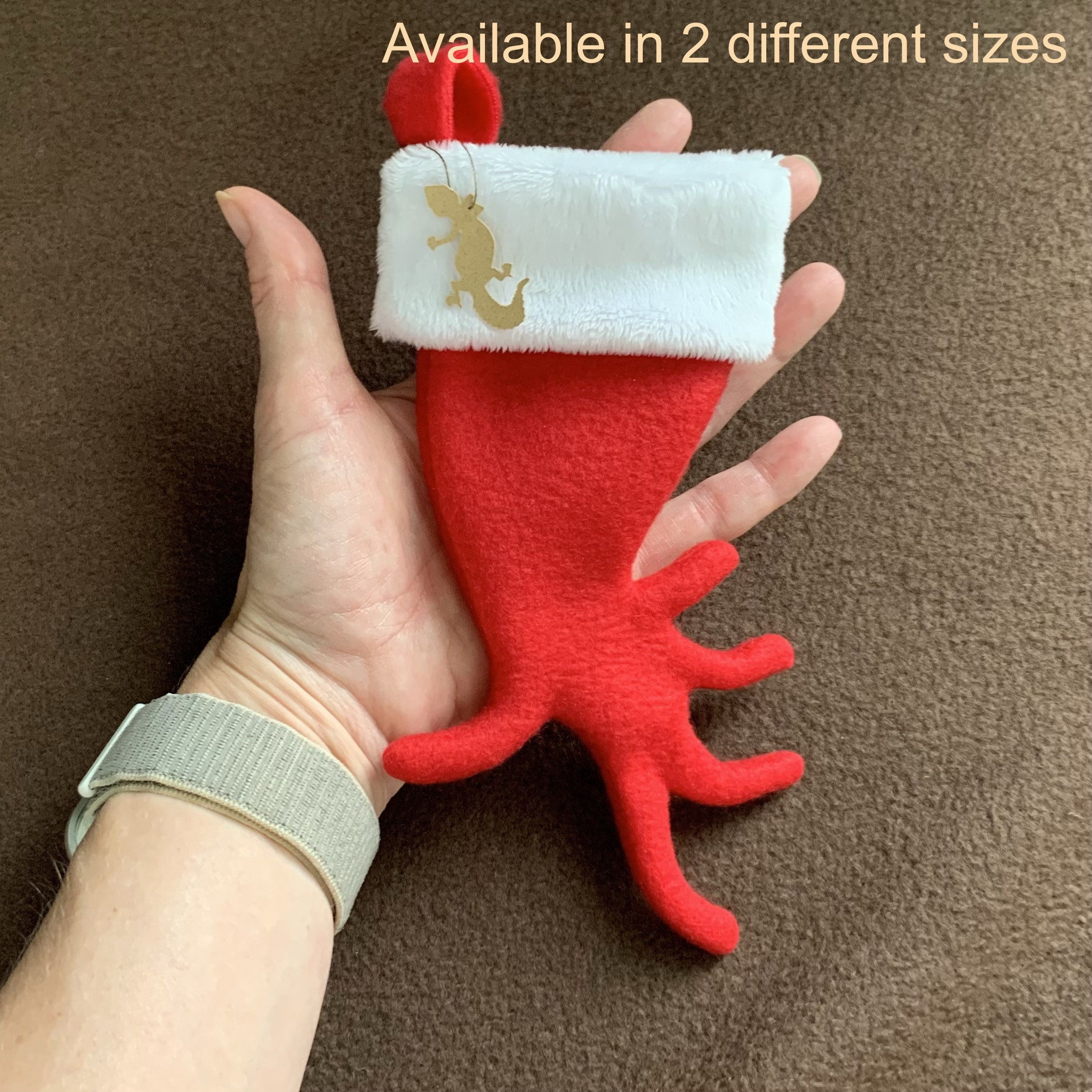 Leopard Gecko Christmas Stocking, SMALL "tank size", ridiculously cute, Christmas gift for Reptile owner