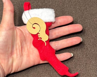 Tiny millipede foot shaped stocking or Christmas tree ornament