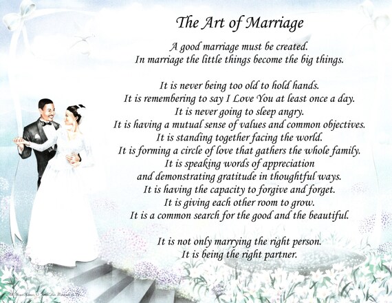 Wedding Poem The Art Of Marriage2 Etsy